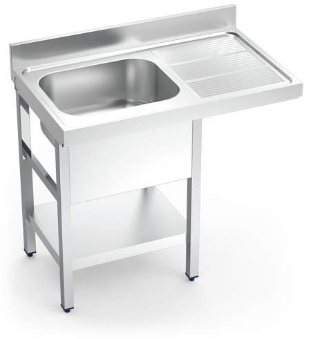 Plonge inox pour lave-vaisselle avec 1 b