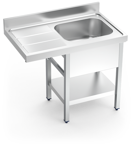 Plonge inox pour lave-vaisselle avec 1 b