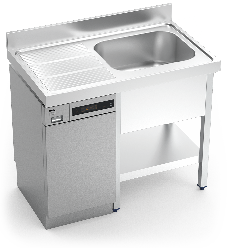 Sink unit in stainless steel for dishwasher 700 series 1 tank 1 left drain-board