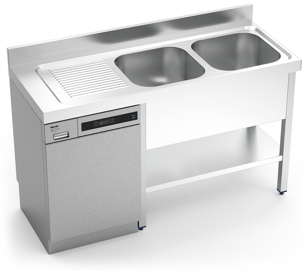 Sink unit in stainless steel for dishwasher 700 series 2 tanks 1 right ...
