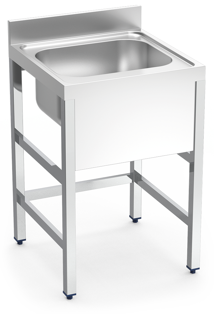 Hängendes Spülbecken aus Edelstahl ohne Unterregal Serie 600 1 Becken