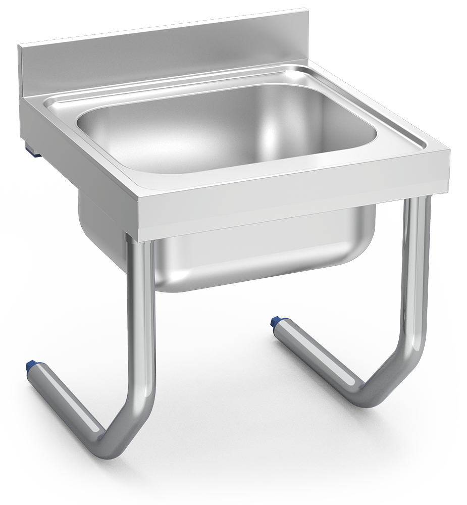 Edelstahl-Hängespüle mit Rohren Serie 700 1 Becken