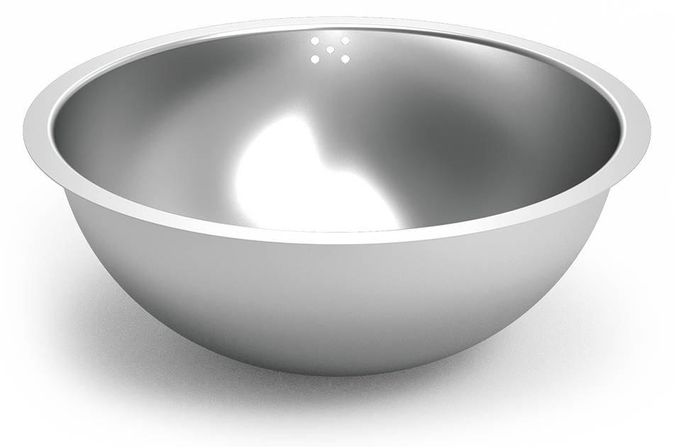 Vasque inox ronde soudée au table