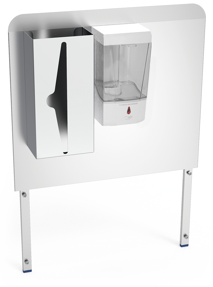 Dosseret inox postérieur pour lave-mains autonome