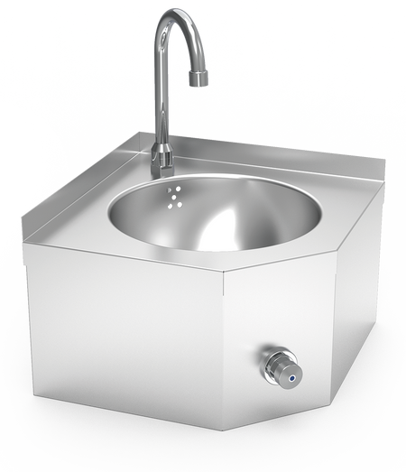 Lave mains inox mural d'angle