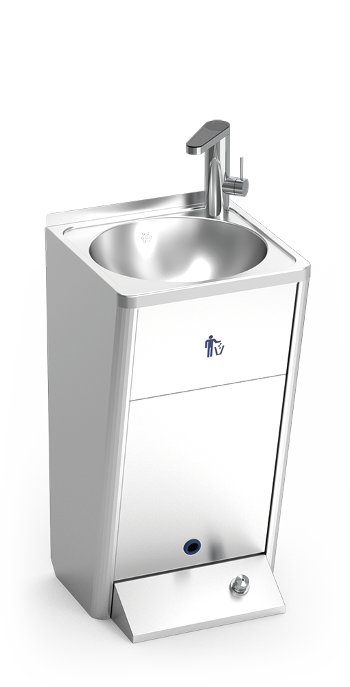 Lavandino autonomo portatile in acciaio inox con acqua calda istantanea serie Go! 