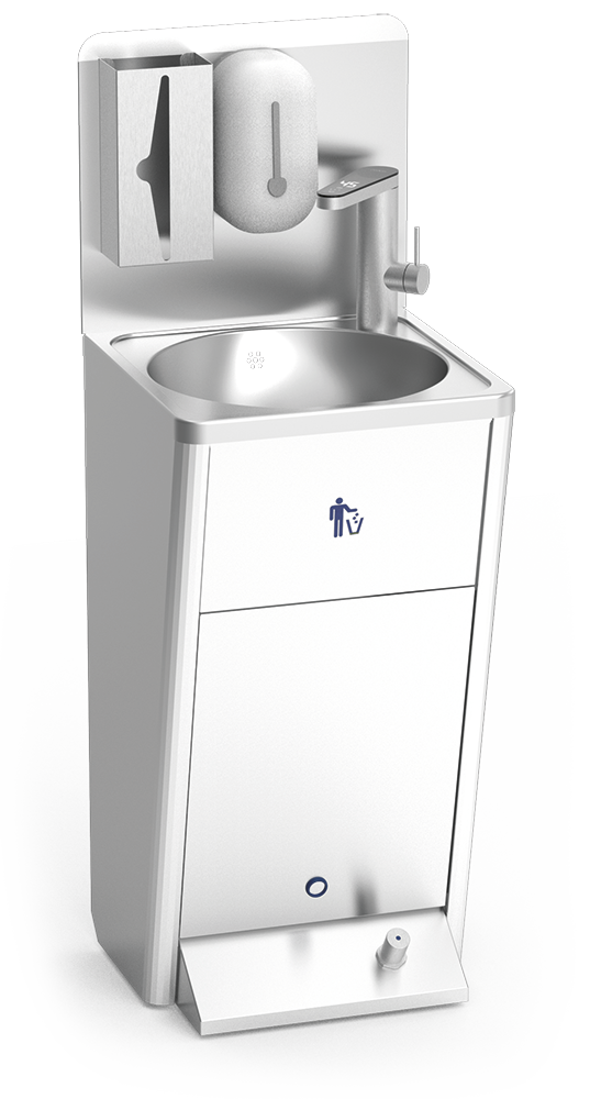 Integrated hand basin with instant heating tap