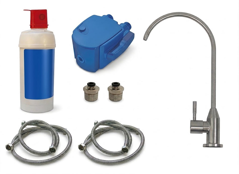Water filter system with spout