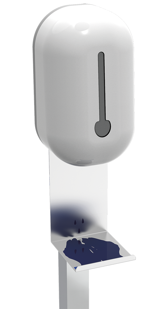 Colonne avec distributeur électronique de gel hydroalcoolique