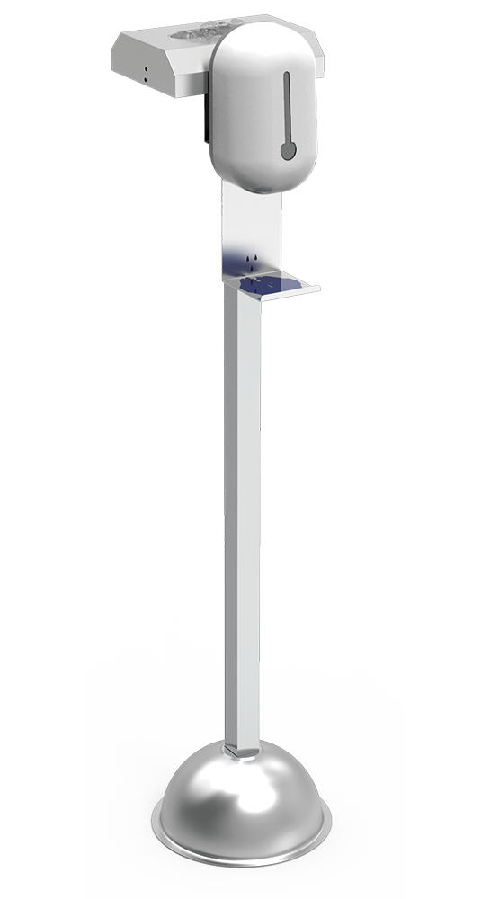 Colonne à gants mixtes et distributeur électronique de gel hydroalcoolique