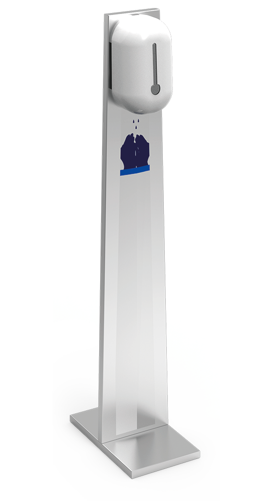 Colonne de désinfection en acier inoxydable pour gel hydroalcoolique