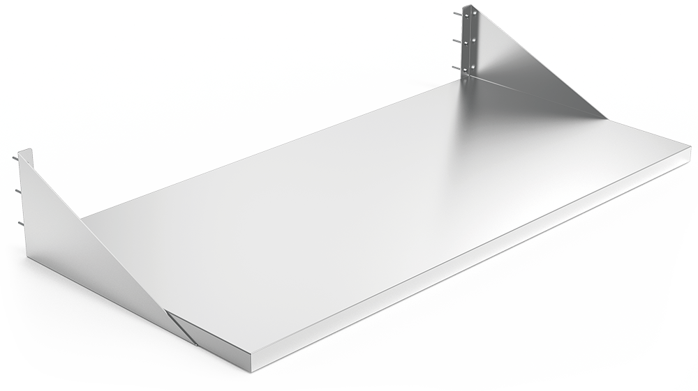 Table inox murale avec équerres
