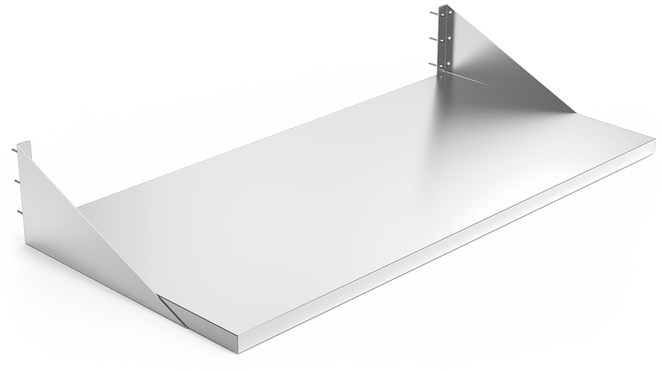 Table inox murale avec équerres
