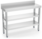 Special stainless steel wall table with 2 shelves
