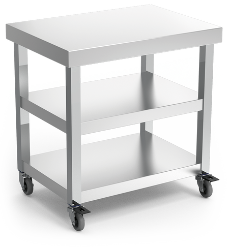 Table centrale avec roulettes et 2 tablettes dessous