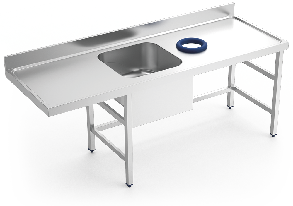 Table murale inox de prélavage 1 bac à gauche
