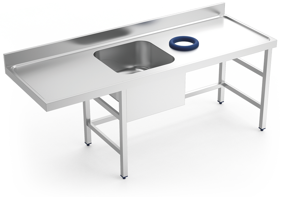 Table murale inox de prélavage 1 bac à gauche