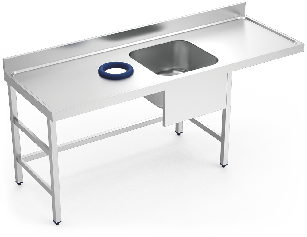 Table murale inox de prélavage 1 bac à droite