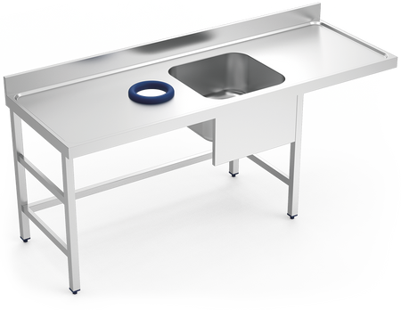Table murale inox de prélavage 1 bac à droite