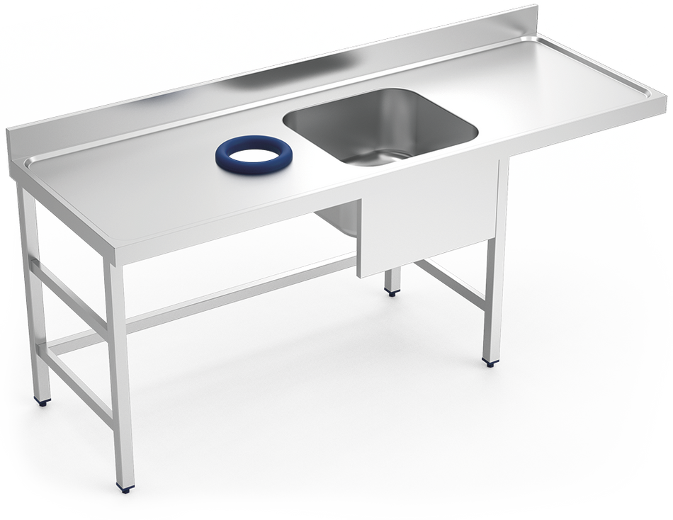 Table murale inox de prélavage 1 bac à droite