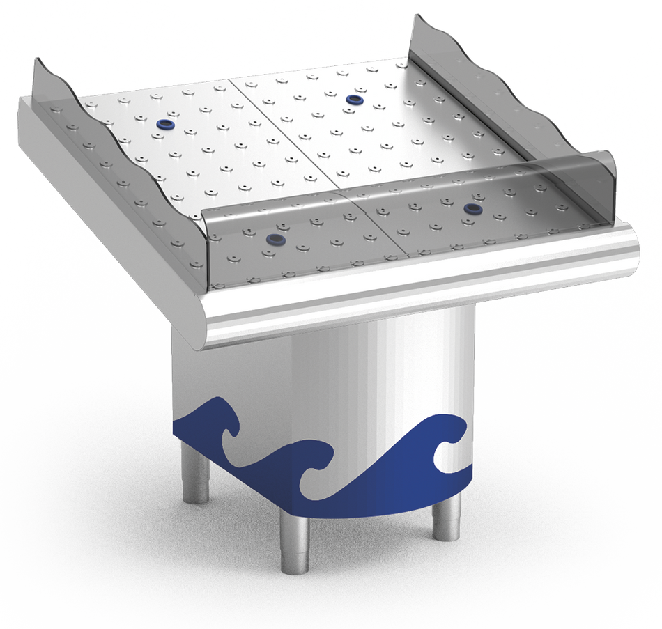 Étal à poisson inox avec support 1 m
