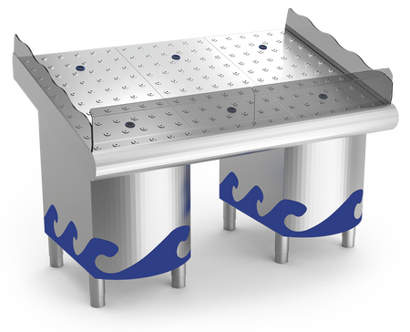 Étal à poisson inox avec support 1,5 m