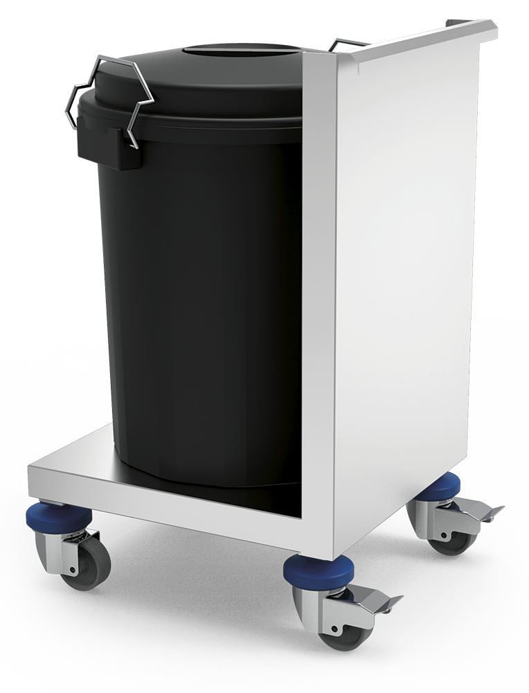 Porta in acciaio inox scorrevole per bidone 