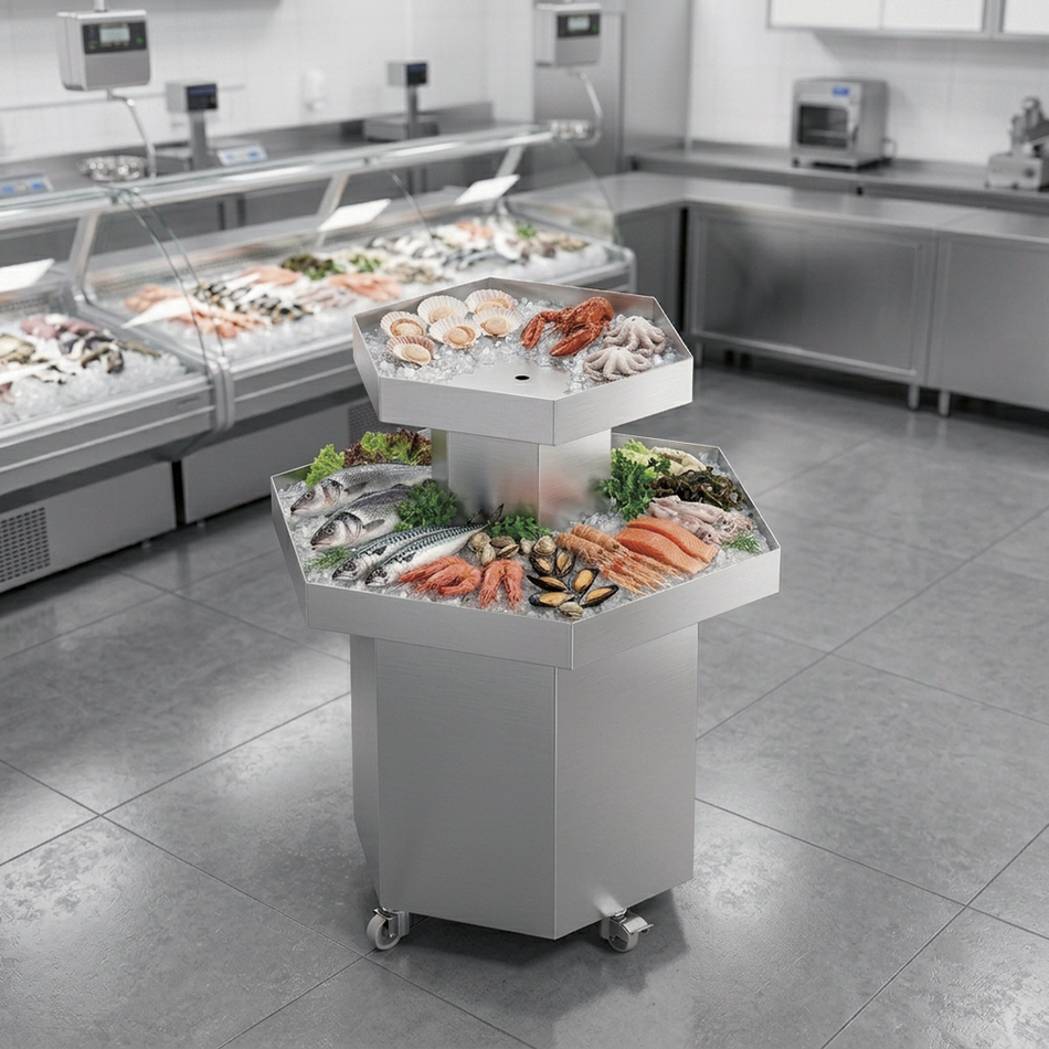 Central Double Tier Fishmonger Display
