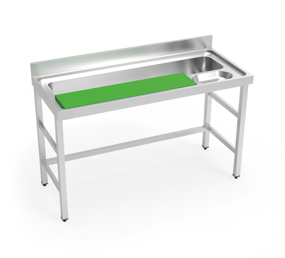 Table inox de préparation de légumes