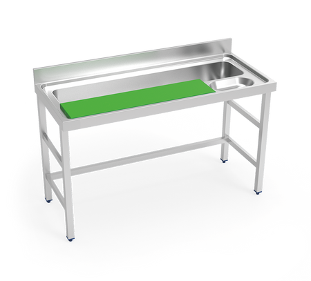 Table inox de préparation de légumes