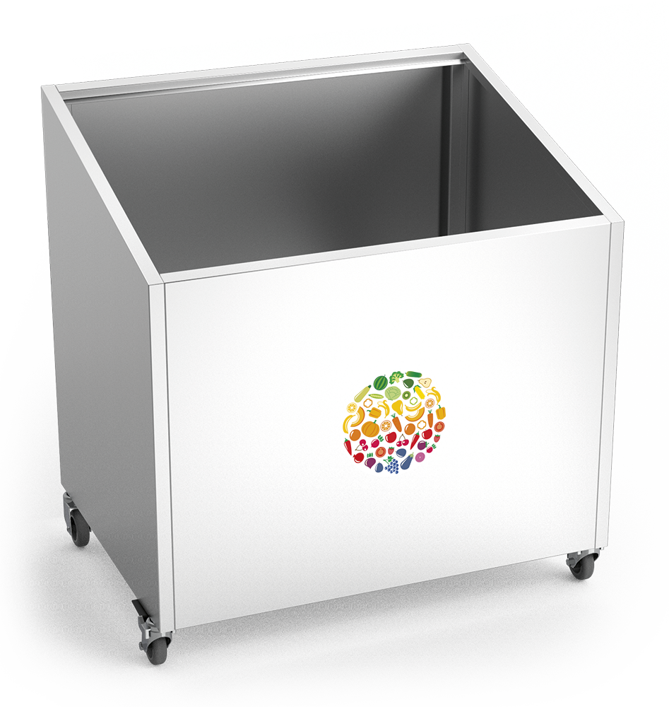 Présentoir de fruits et légumes en acier inoxydable avec roulettes