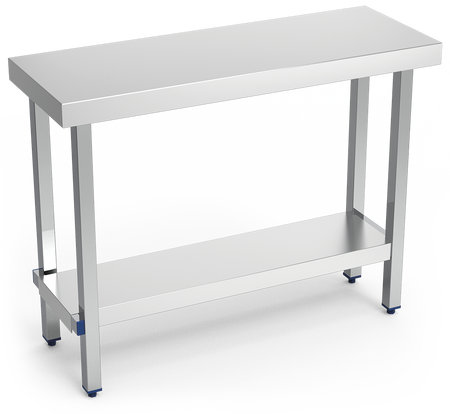 Table inox pliante avec étagère basse