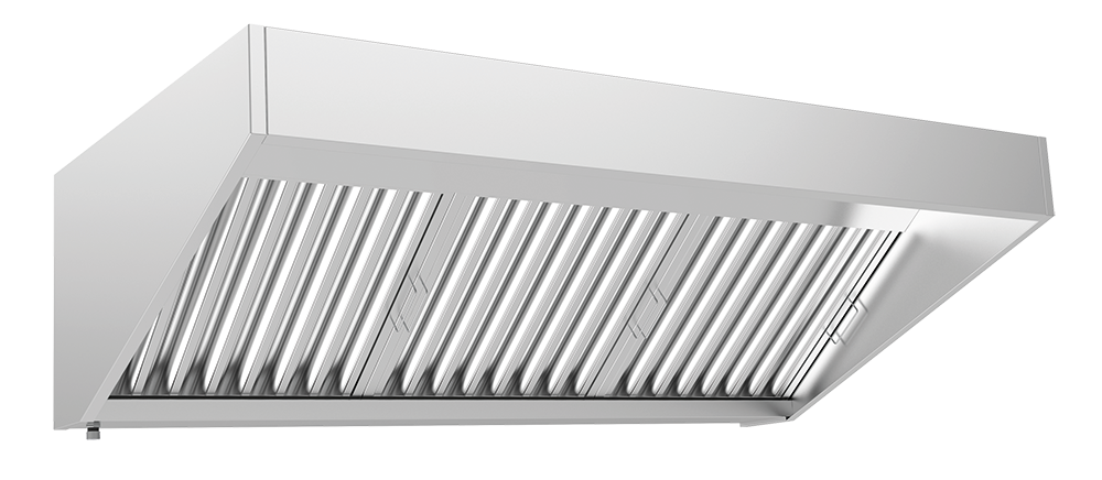 Hotte professionnelle statique inox murale
