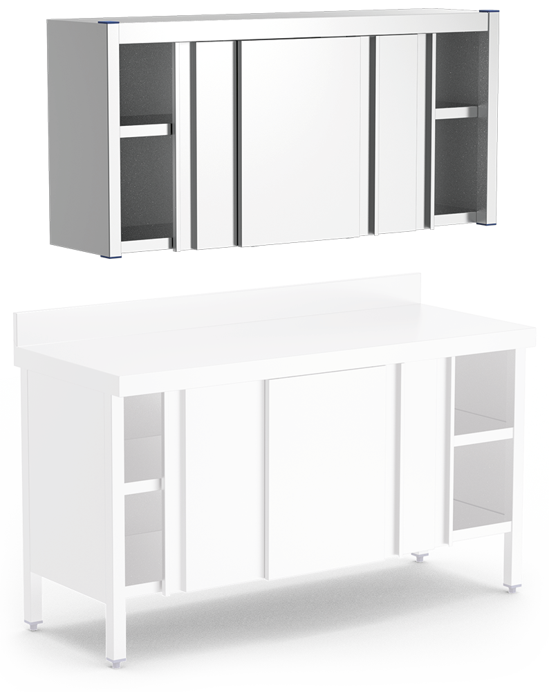 Armoire inox avec portes coulissantes