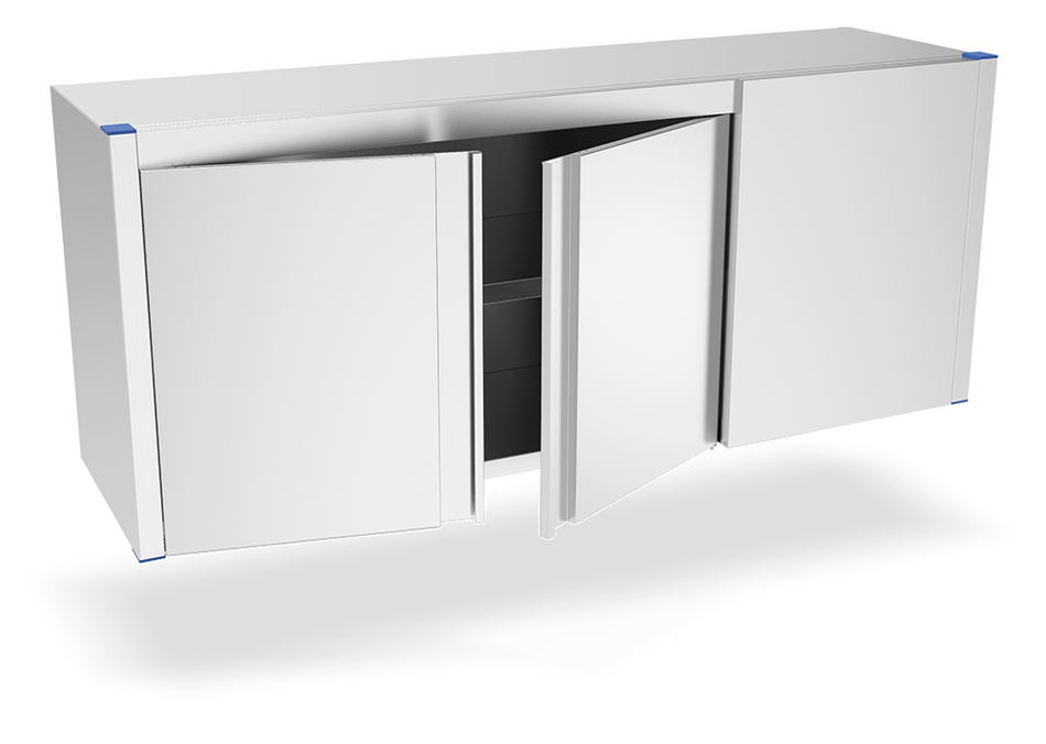 Armoire inox d'angle à droite avec portes ouvrantes
