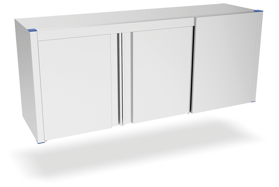 Armoire inox d'angle à droite avec portes ouvrantes