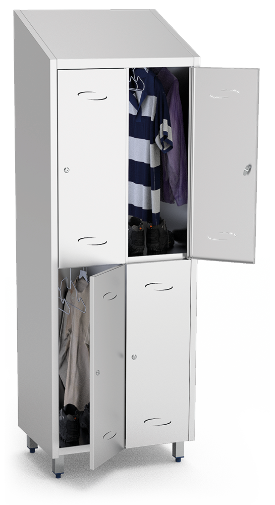 Armoire vestiaire inox de 4 portes