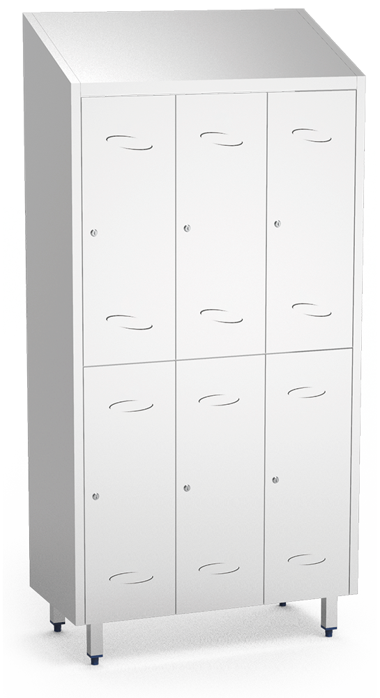 Armoire vestiaire inox de 6 portes
