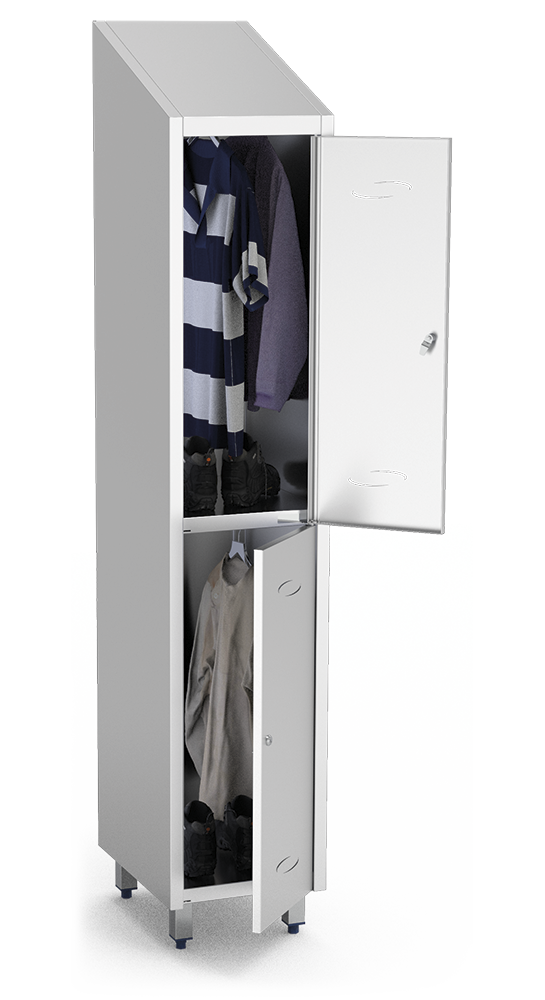 Armoire vestiaire inox petite de 2 portes