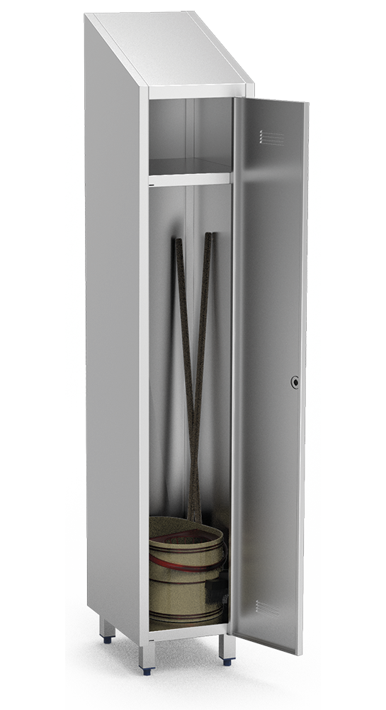 Stainless steel wardrobe for cleaning products - 1 door