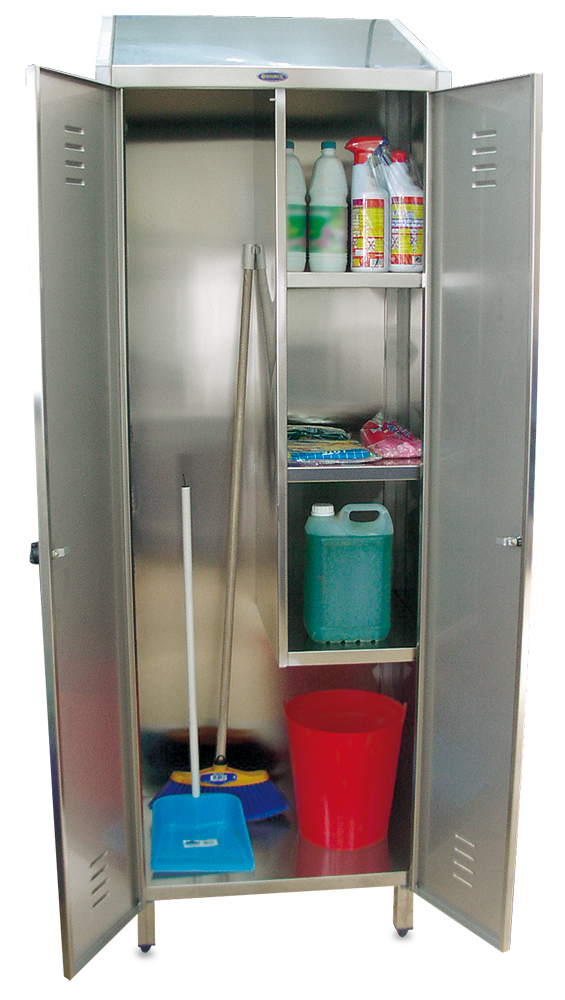 Armoire inox pour produits d´entretien - 2 portes