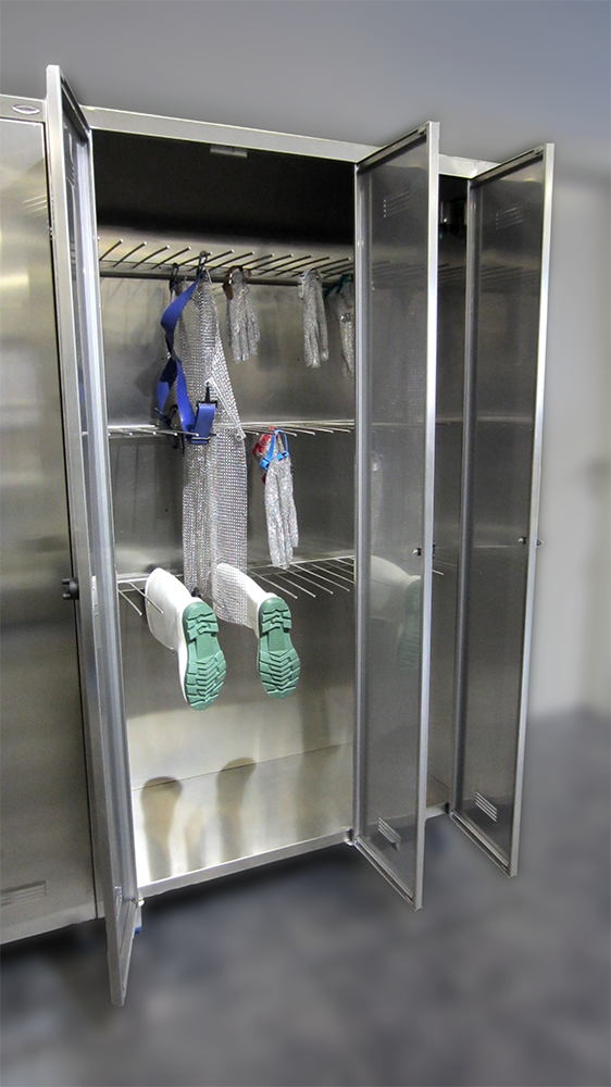 Stainless steel disinfectant wardrobe for tools and shoes