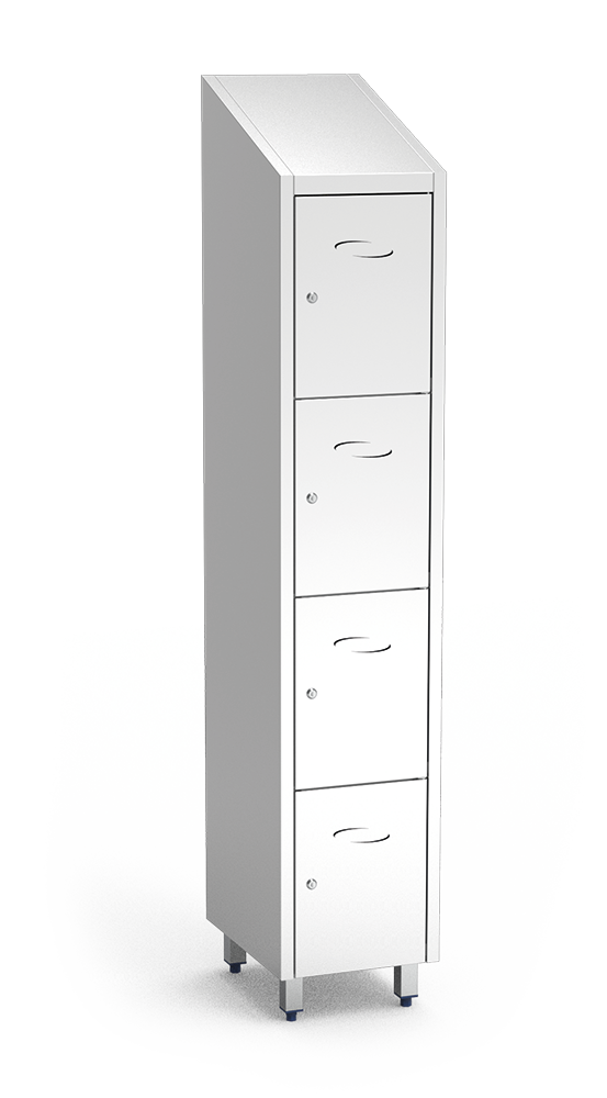 4-compartment stainless steel locker