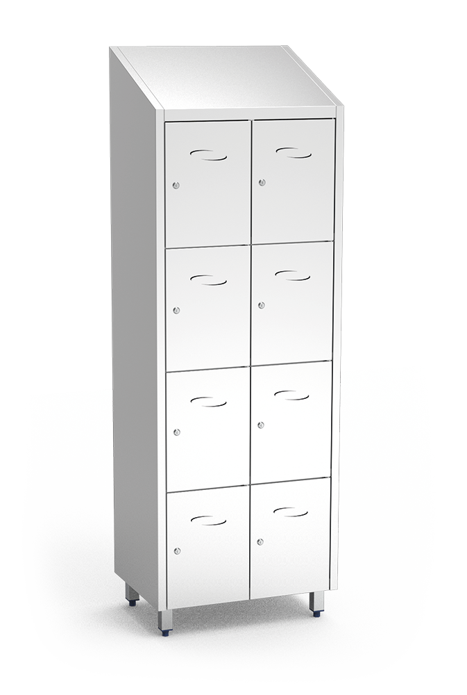 8-compartment stainless steel locker
