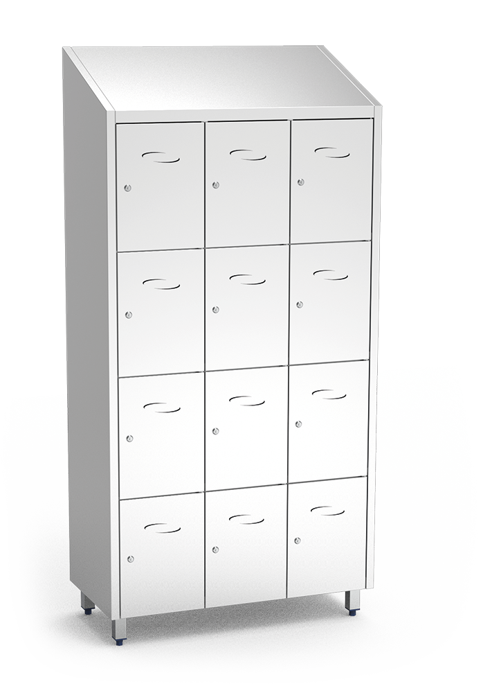 12-compartment stainless steel locker