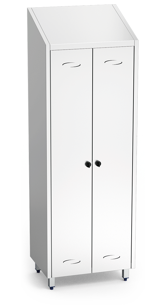 Stainless steel 2 doors shelving wardrobe