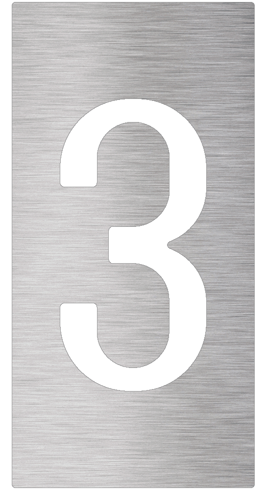 Stainless steel pictogram - Number 3 | Lioninox