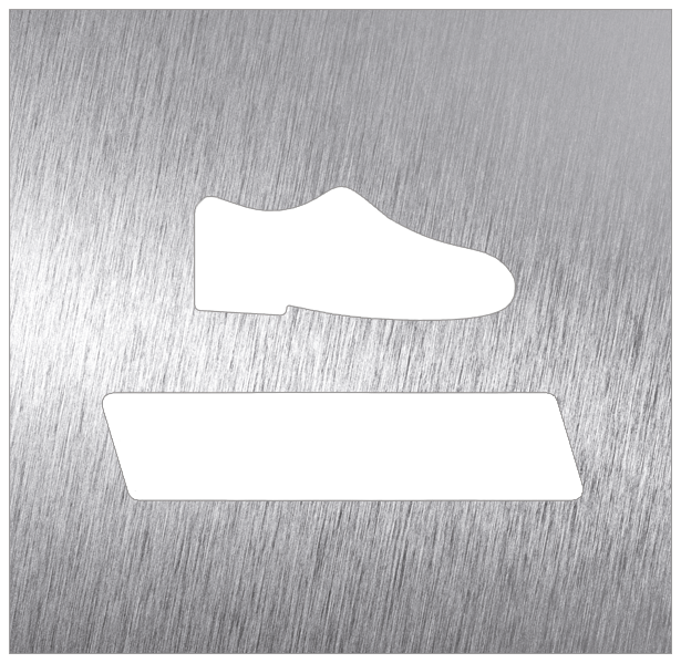 Pictogramme Inox Covid - Désinfection des chaussures