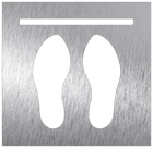 Stainless Steel Pictogram Covid - Wait behind the line