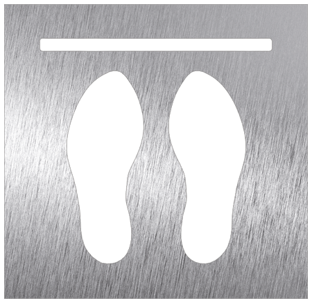 Pictogramme Inox Covid - Attendez derrière la file